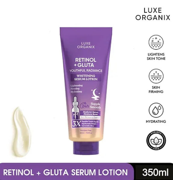LUXE ORGANIX RETINOL + GLUTA WHITENING SERUM LOTION