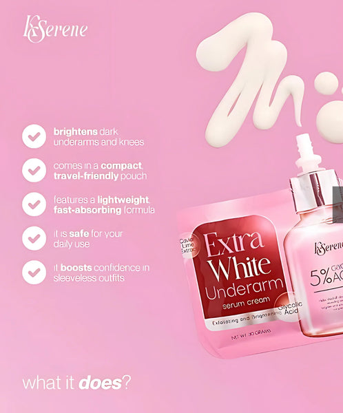 KSERENE EXTRA WHITE UNDERARM SERUM CREAM 30G