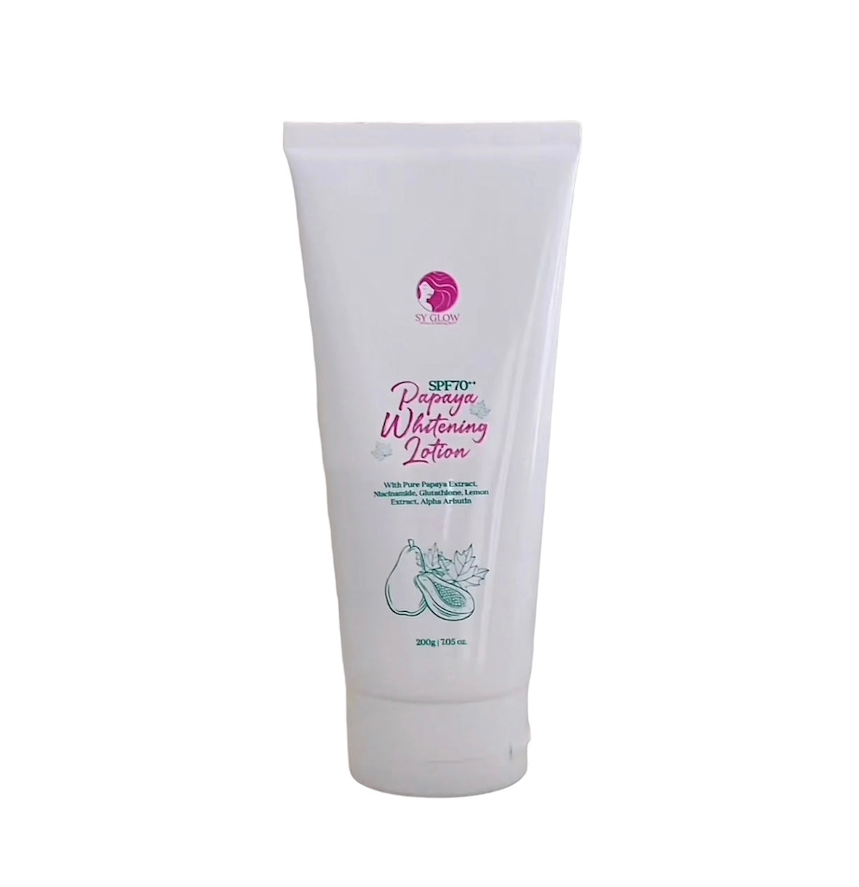 SY GLOW PAPAYA WHITENING LOTION SPF70++ 200G Lalas Cosmetics SY GLOW PAPAYA WHITENING LOTION SPF70++ 200G Lalas Cosmetics