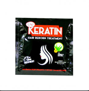 UNI KERATIN WITH VITAMIN E & ALOE VERA HAIR TREATMENT 12’S