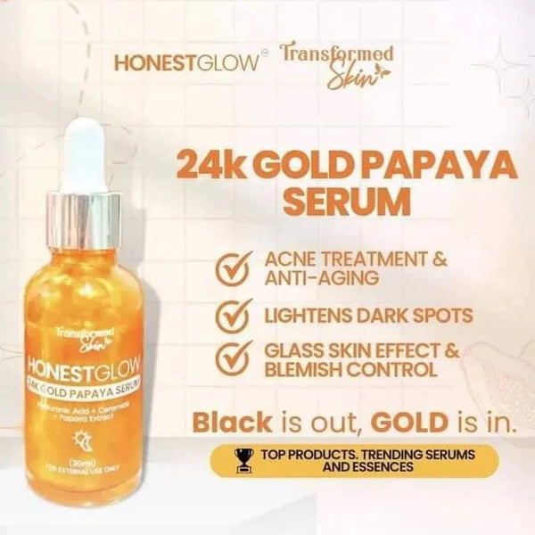 HONEST GLOW 24K GOLD PAPAYA SERUM 30ML