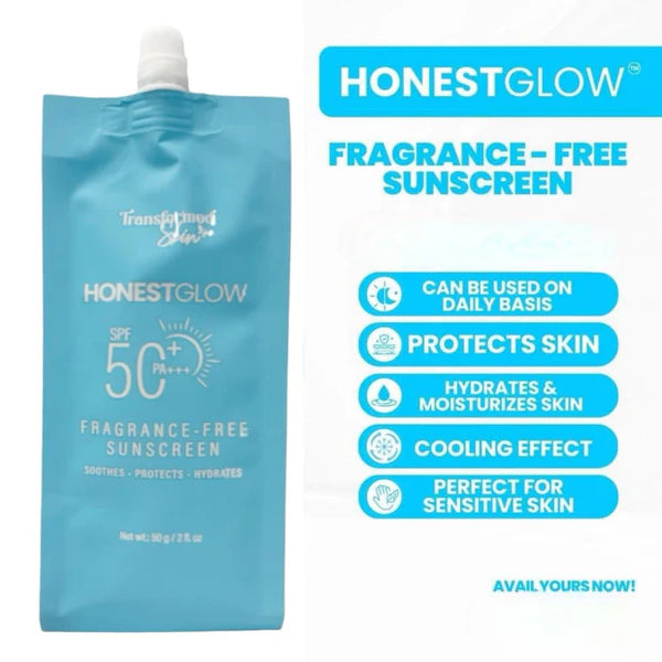 TRANSFORMED SKIN HONEST GLOW SPF50 PA+++ FRAGRANCE-FREE SUNSCREEN 50g