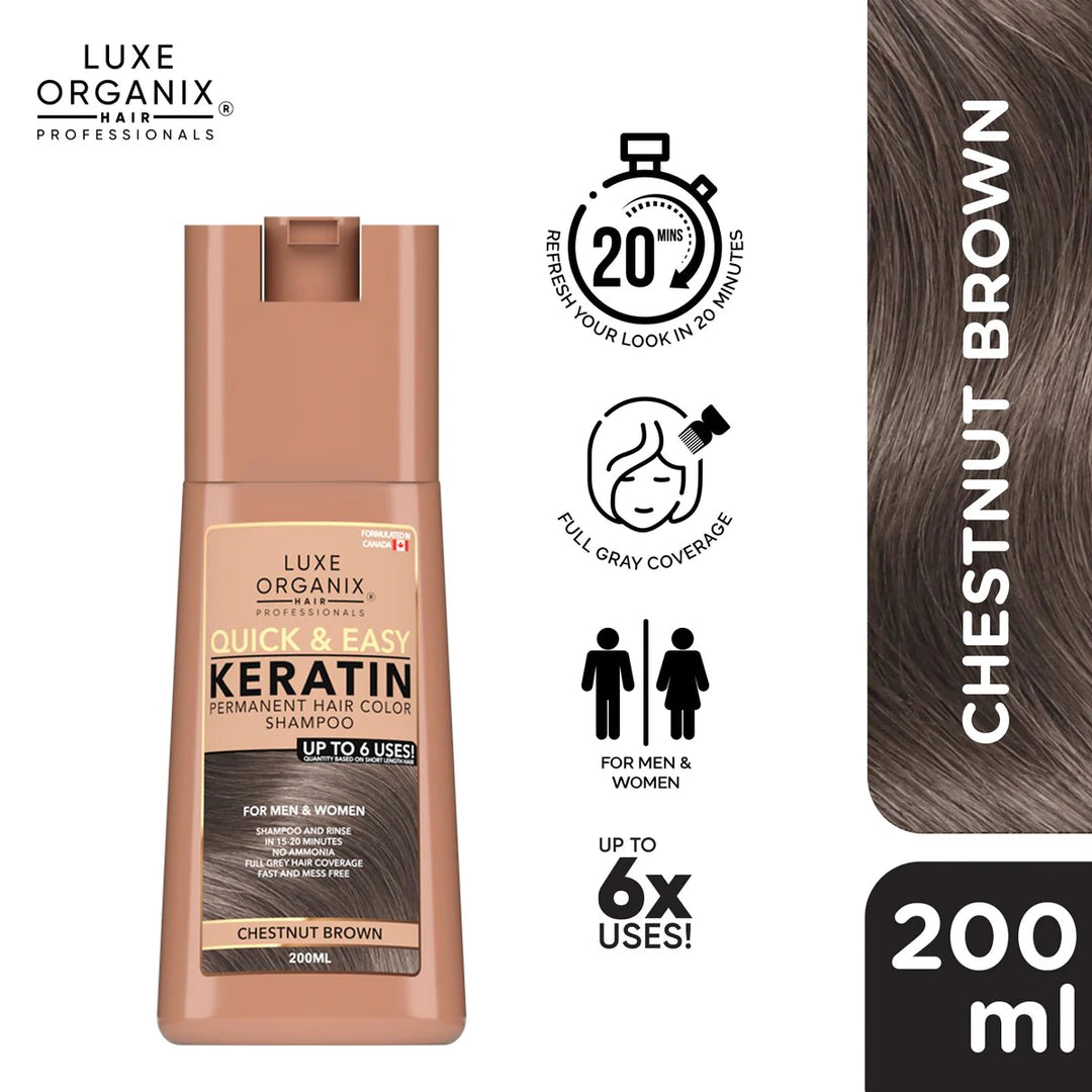 LUXE ORGANIX PERMANENT HAIR COLOR SHAMPOO 200ML